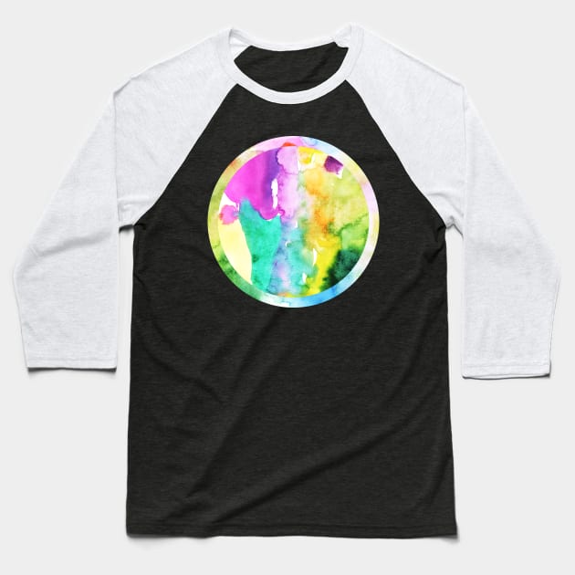 Abstract watercolor circle Baseball T-Shirt by lausn